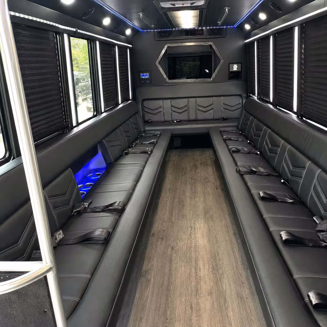 15 passenger party bus interior