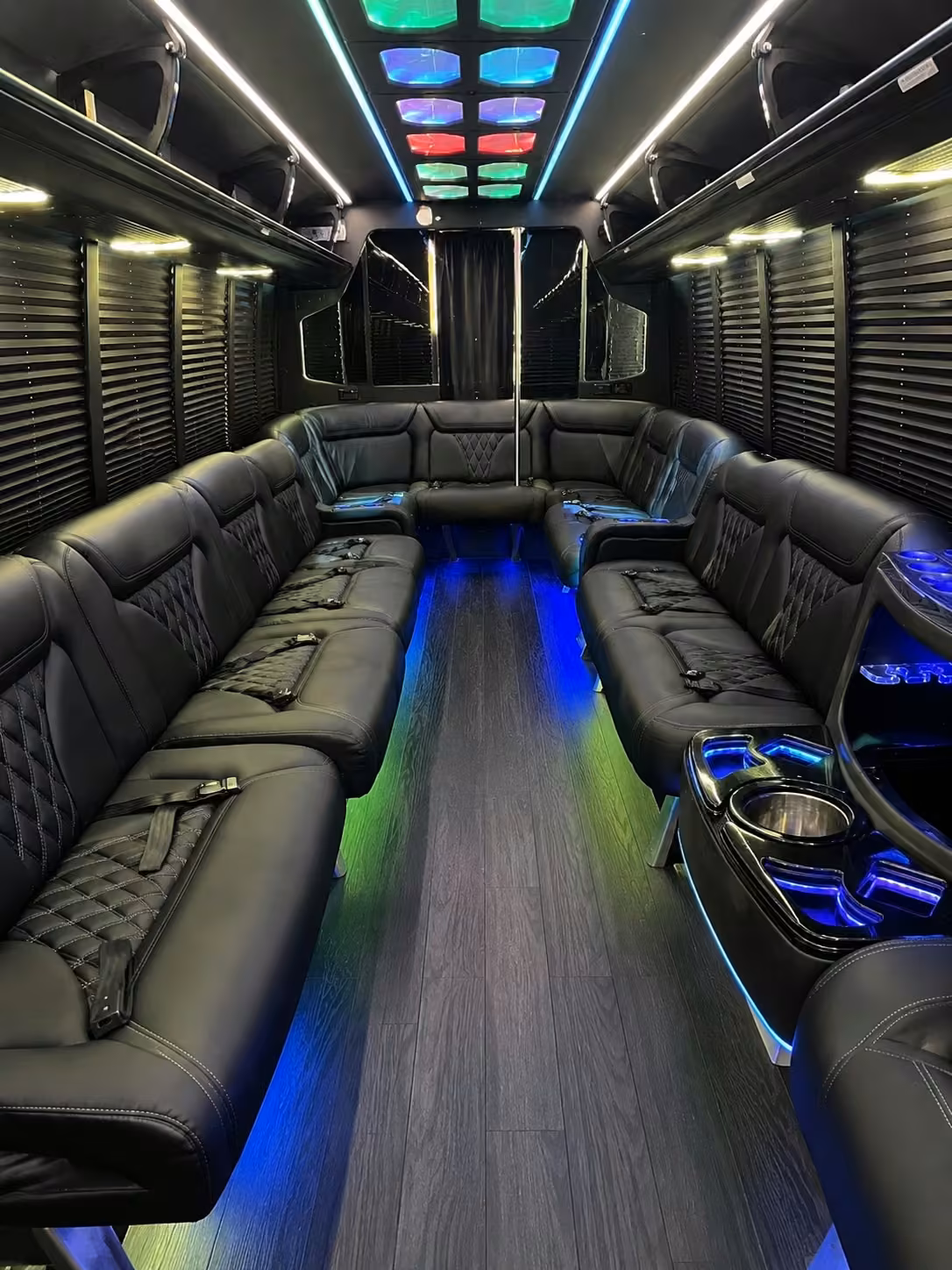 18 passenger party bus interior