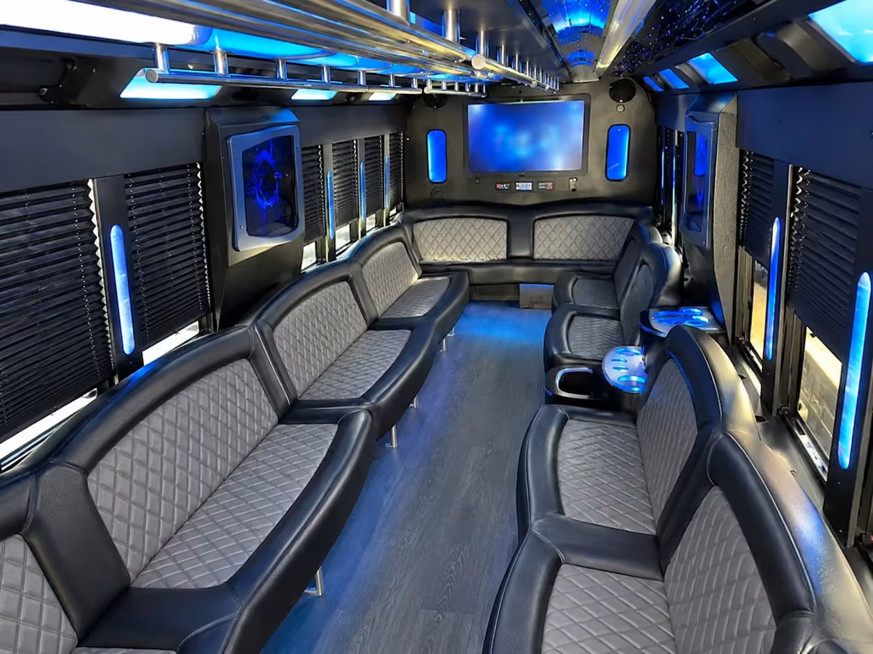 25 passenger party bus interior